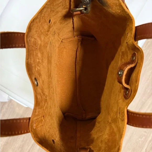 Portland Leather Goods Mini Crossbody Tote in Honey - Picture 4 of 5